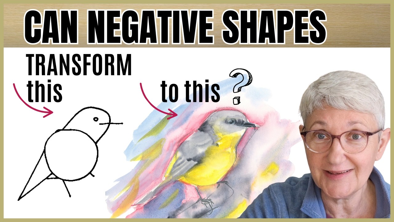 EASY Watercolour BIRDS Part 2 | Use Negative Shapes to Reveal This Gorgeous Yellow Robin