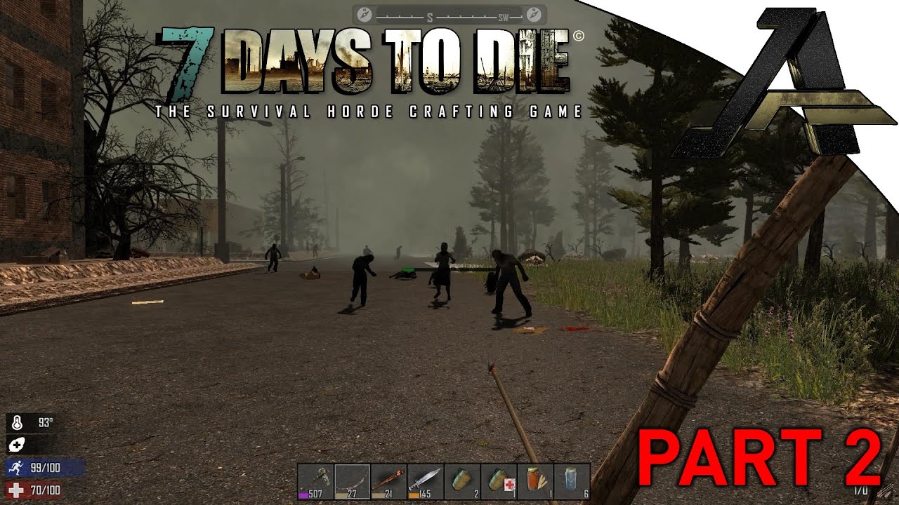 7 Days to Die Alpha 13.1 -Gameplay  Part 2 - Hub City Loot Run On Day 2?