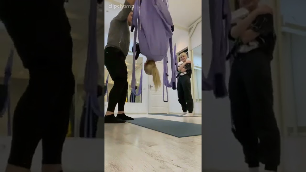 [Jennie vlog - Flying yoga] АЭРОЙОГА / Вот что бывает, когда доверили Жене выбрать спорт 😂