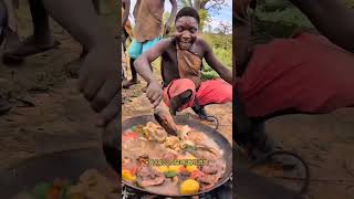 The Chief hunted and the tribe enjoyed the feast