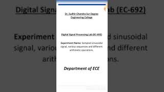EC 692 | Digital Signal Processing Lab | Exp 1