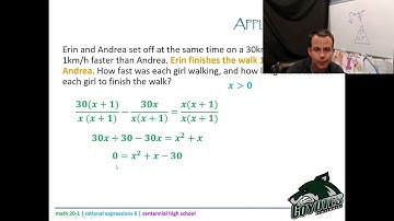 Math 20-1 - Lesson 4.6 - applications of rational equations
