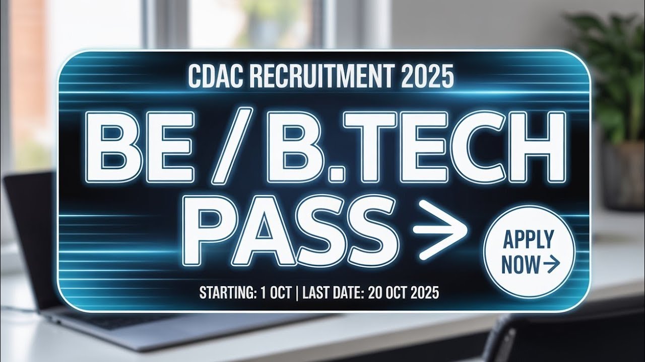CDAC Recruitment 2025 | Total Posts | Application Fee | Salary + Allowances | Notification Out