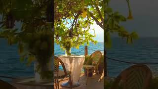Seaside Tea Table Under Green Leaves