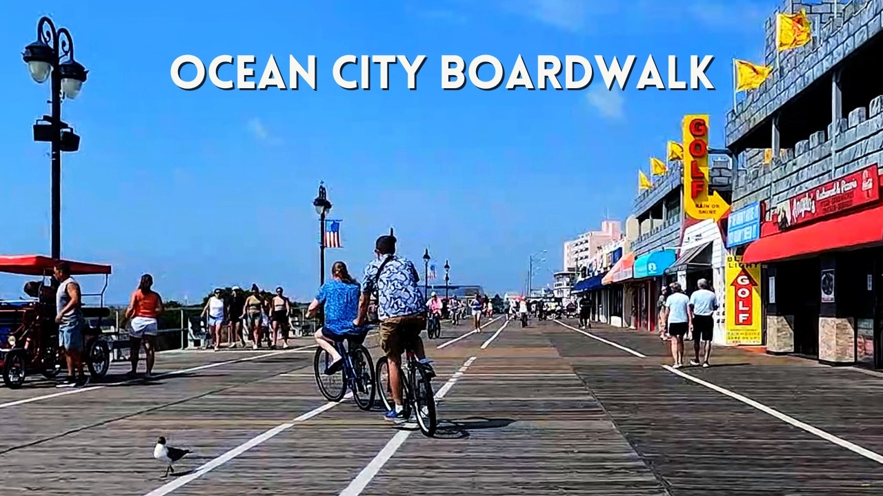 Ocean City New Jersey Boardwalk 4K | Surrey Ride Tour