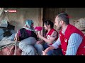 Türk Kızılay ekipleri, adada tek başına yaşayan Halime teyzeye yardım malzemesi ulaştırdı
