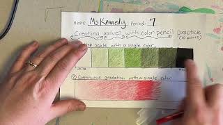 Color pencil value scales part 2