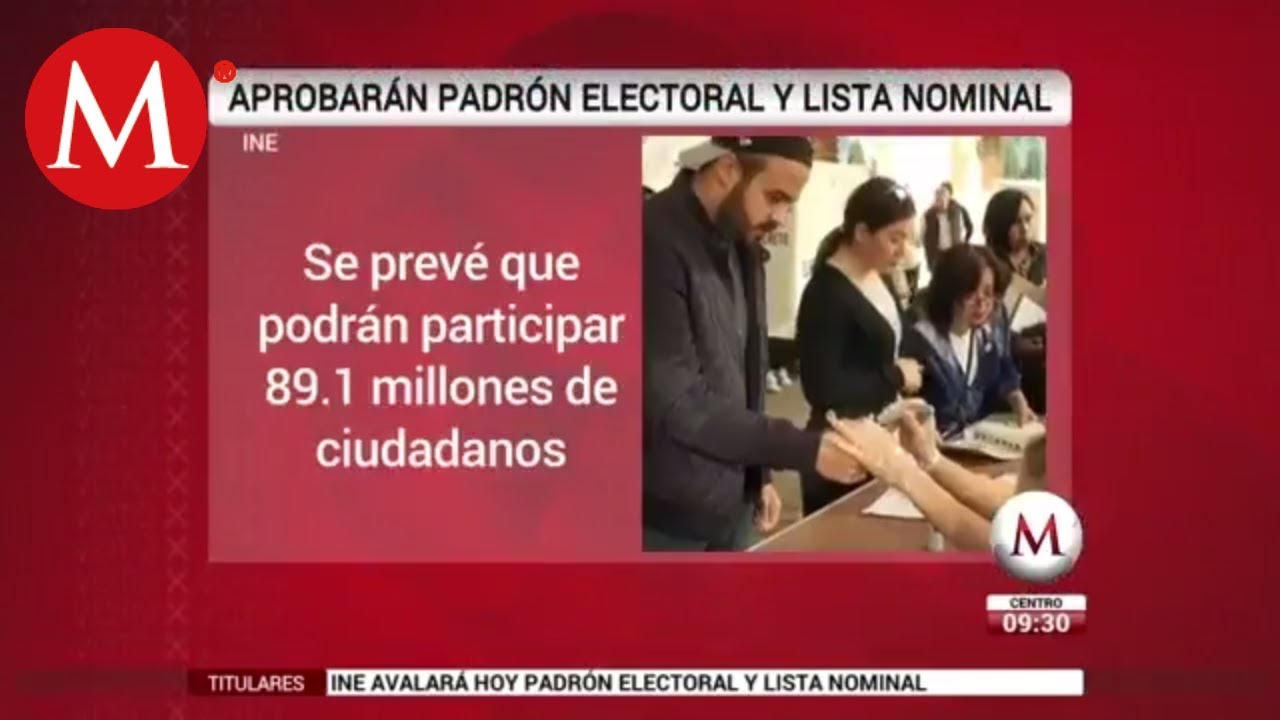 INE avalará hoy padrón electoral y lista nominal
