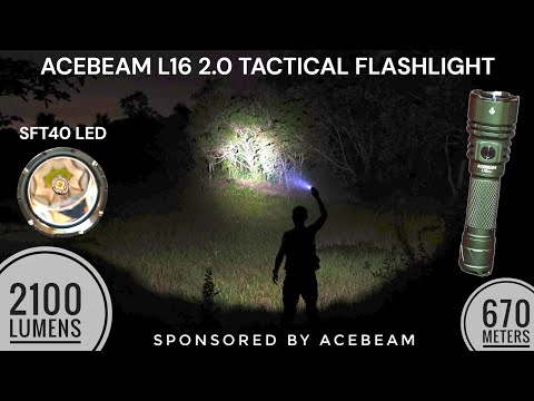 Acebeam L16 2.0 Powerful Tactical Flashlight, SFT40, 2100 lm, 670