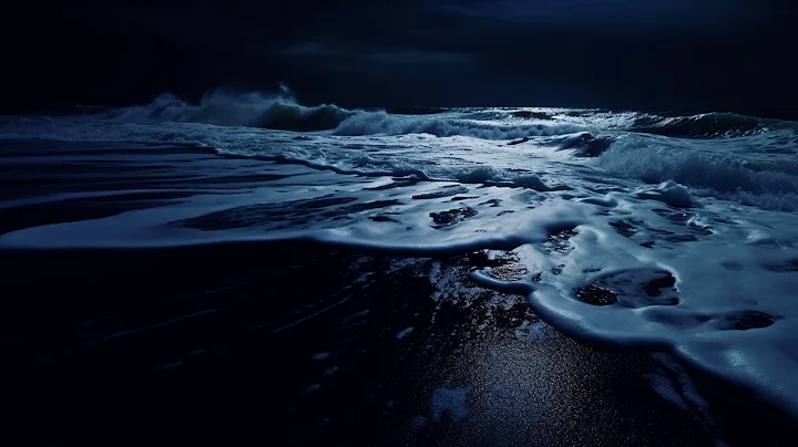 Goodbye Stress to Deep Sleep Instantly with 24 Hours of Ocean Sounds on a Dark Night