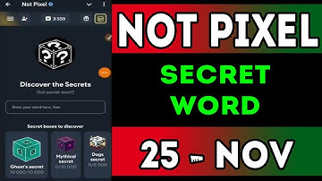 25 November Not Pixel Secret Word | Today Not Pixel Secret Code | Not pixel Daily Combo | AGP #1