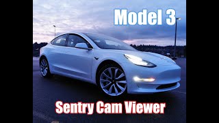 Tesla Model 3 Software Update. Sentry Cam Viewing on the Models 3 15" Display. screenshot 5