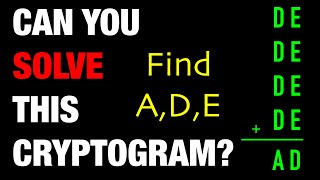 Can you solve this #Cryptogram? Find values of A, D, E #RepeatedAddition | 4th Grade Math Olympiad