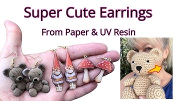 DIY EARRINGS & Keychains Using PAPER + UV Resin / Fun Projects!!