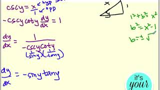 Section 3 5 Day 2: Derivative of cscx inverse