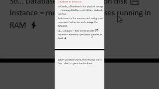 Database vs Instance in Oracle 🔥 Explained Simply!  #databaseconcepts#shortsfeed #education #oracle