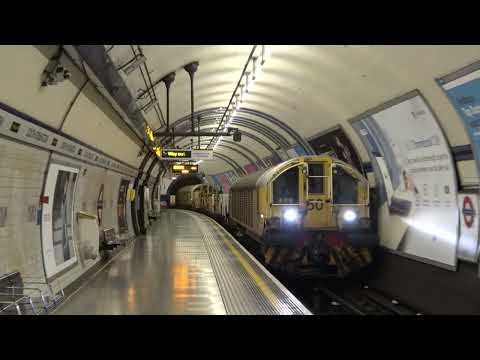 London Underground Battery Locomotives L50 and L44 passing South Kensington