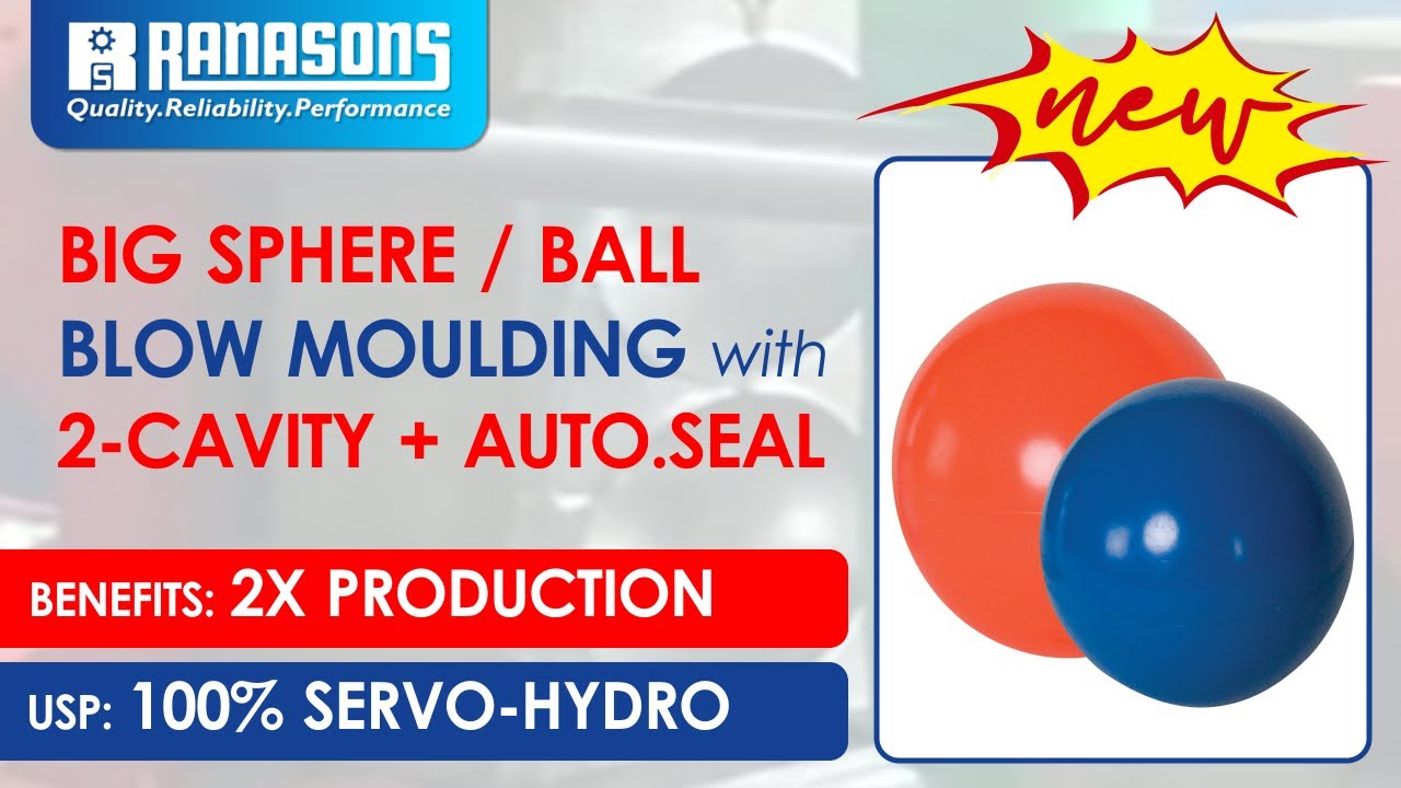 Blow Moulding Machine : Ranasons - 2 Cavity Big Sphere/Ball : 2X Production 100% Servo Blow Moulding