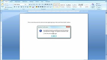 Digital Signing in Microsoft Word 2007