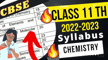 CBSE class 11 chemistry syllabus 2022-23 | Class 11 chemistry deleted syllabus 2022-23 | 11 syllabus