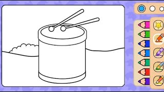 Coloring Painting Drum for kids & toddlers | Mewarnai drum #coloring #mewarnai #painting #drum screenshot 3