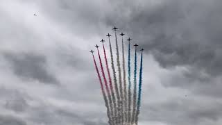 RAF 100 Red Arrows flyover of Buckingham Palace