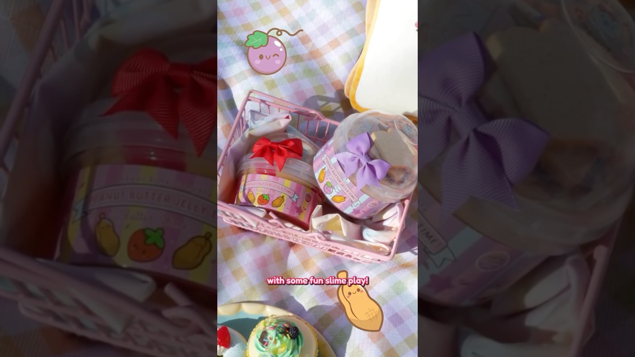 Peanut Butter Time! Celebrate National Peanut Butter Day with Slime🥜🍇 #slime #shorts