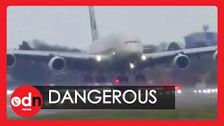 Storm Dennis: World’s Largest Passenger Plane Lands Sideways at Heathrow