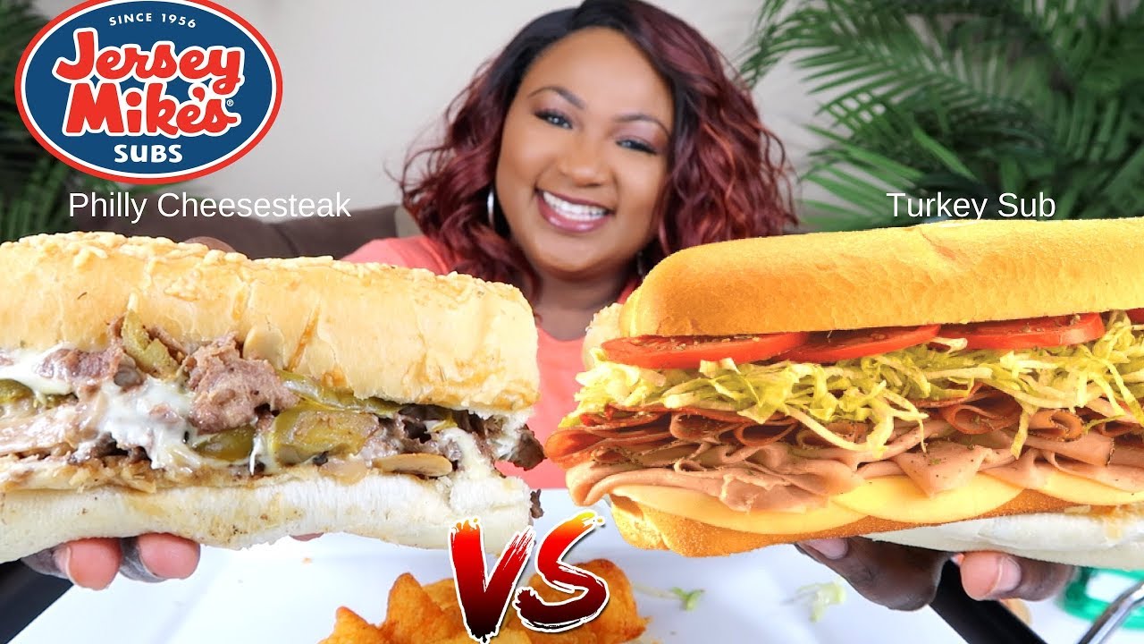 JERSEY MIKE'S | PHILLY CHEESESTEAK , EATING SHOW - YouTube