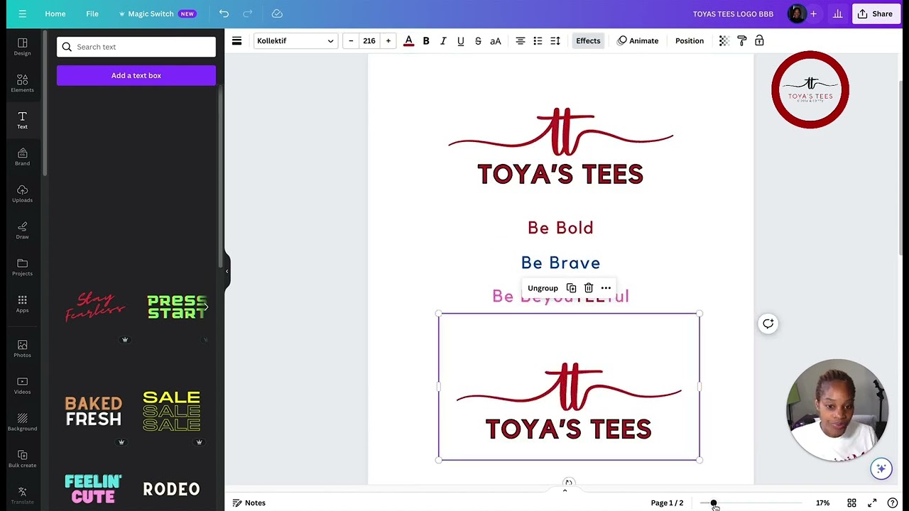 Have a great day. Creating logo and headlines in Canva for Cricut Design Space. 