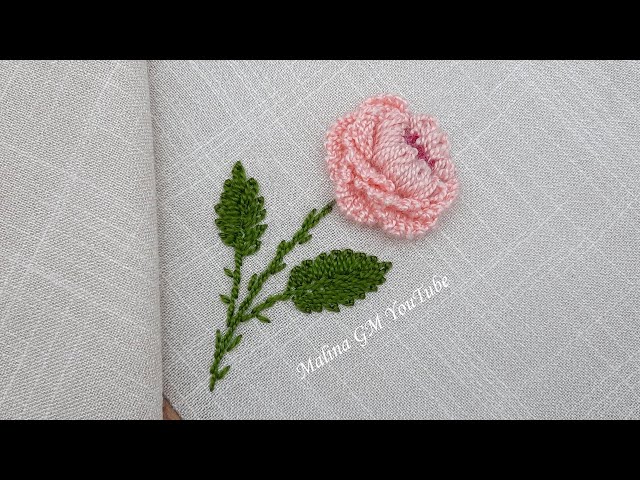 Rose Embroidery Simple stitches for 3D rose - YouTube