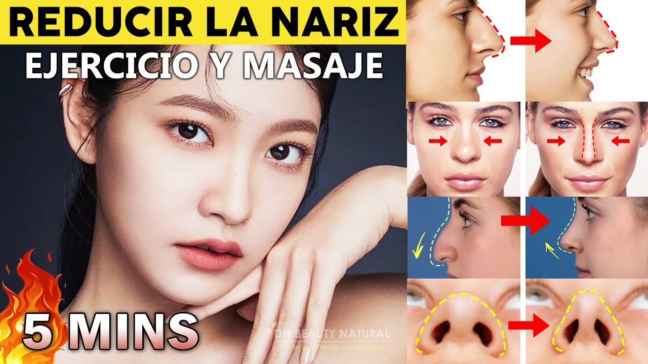 👃 Ejercicio Nariz | Nariz más delgada y pequeña, nariz acortada, nariz
