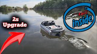 TX693 Mini Brushless RC Jet Boat Brushless Upgrade. Furitek Lizard Pro ESC powered with 2s lipo.