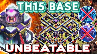 UNBEATABLE TH15 BEST FOR WAR/ FARM /RANK BATTLE AND CWL BASE WITH LINKS|| TH15 ANTI 3 STAR BASE