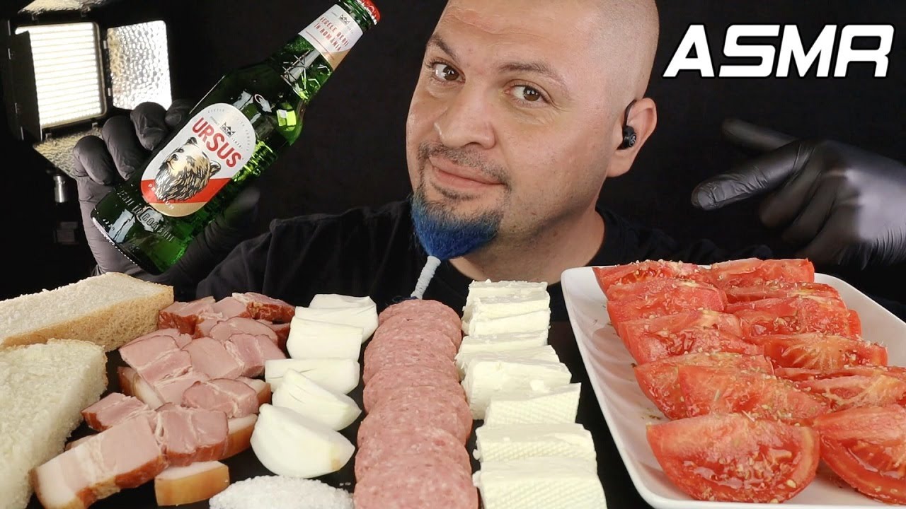 [ASMR] Salam De Vara + Costita Afumata + Rosii + Branza + Ceapa (cateva vorbe) MUKBANG 🇷🇴