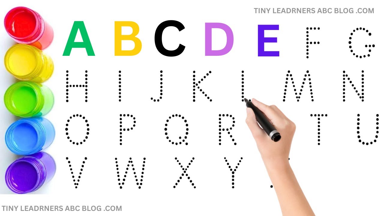 Alphabet, ABC song, ABCD, A to Z, Kids rhymes,collection for writing along dotted lines for toddle