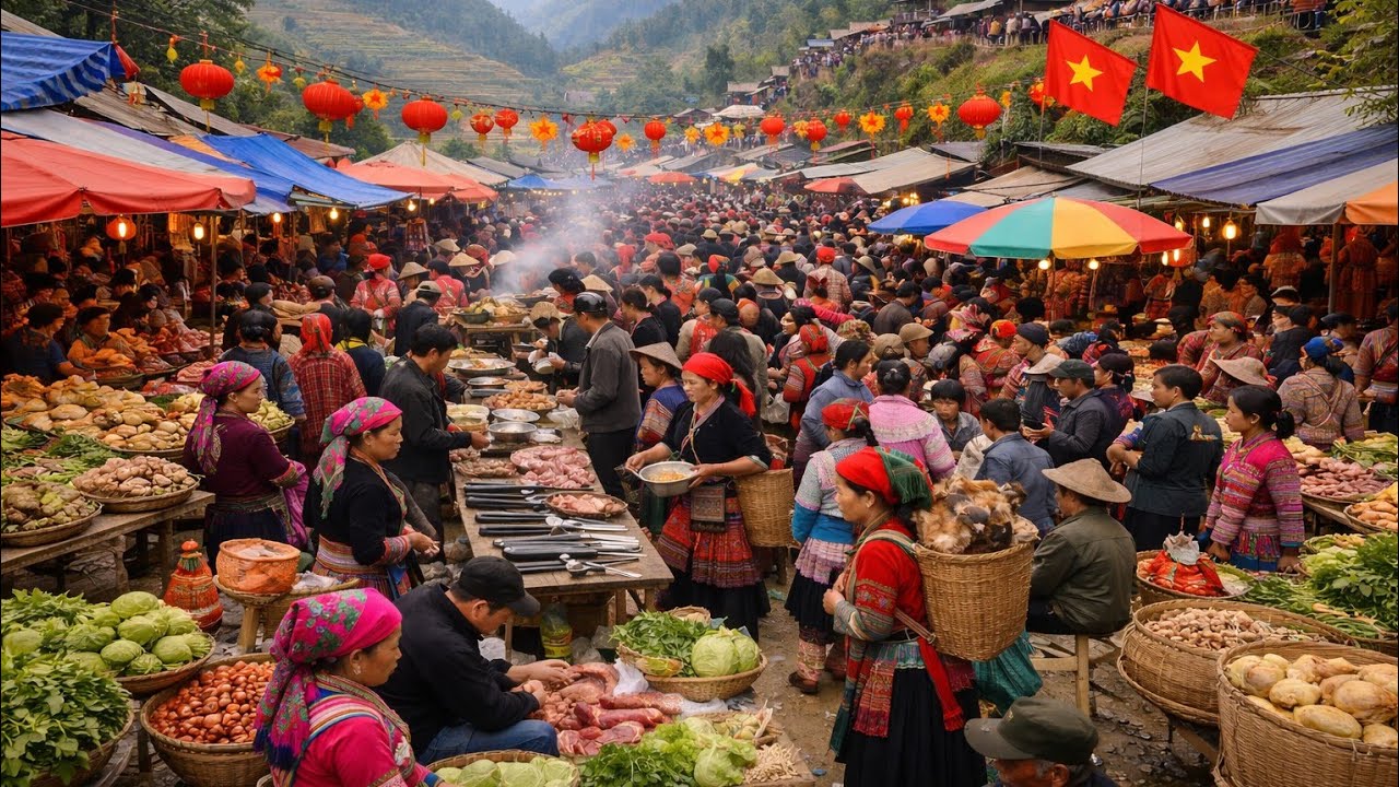The Most Lively Mountain Year-End Market in Vietnam – A Bustling Highland Fair Like Never Before