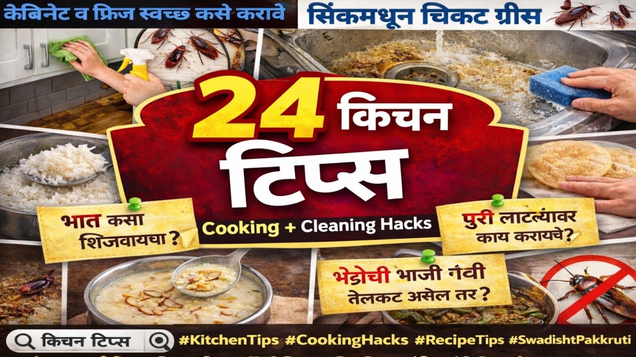 24 Kitchen Tips Marathi | Cooking & Cleaning Hacks