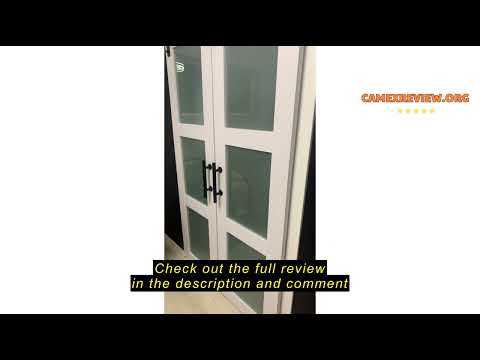 Review COSHOMER 36in x 84in 5-Panel Sliding Glass Barn Door with 6.6ft Hardware Kit Included, Easy A