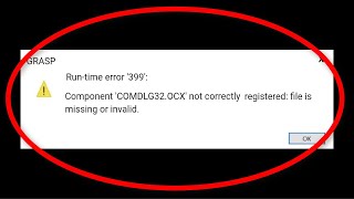 How To Fix 'COMDLG32.OCX'  file is missing or invalid || Windows 10/8/8.1/7 | Runtime Error 339