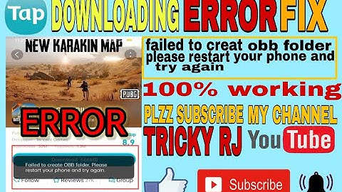 Tap Tap Error Fix/Failed to create OBB folder. Please restart your phone and try again./TRICKY RJ