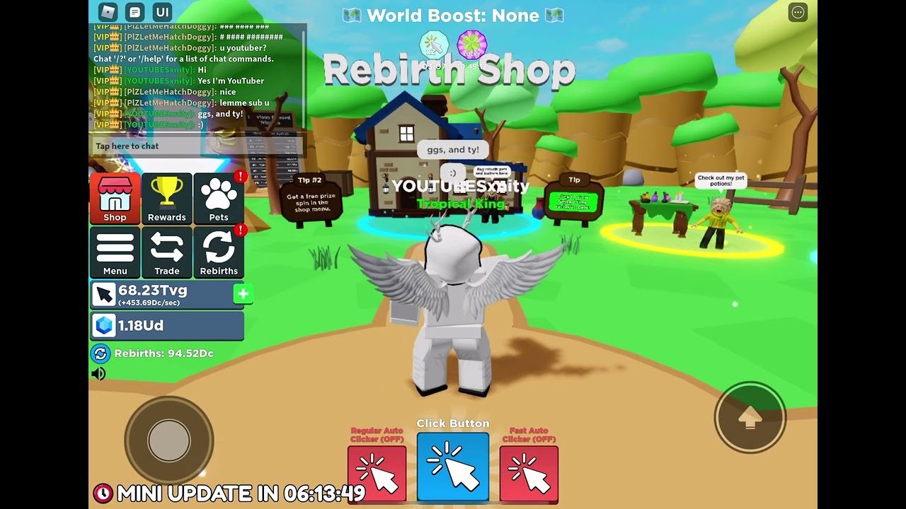 Trading for a 100M FURNACE OF HEAVEN SECRET (Clicker simulator!)