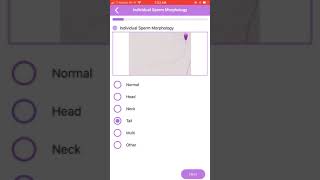 Individual Sperm Morphology | ART Compass Mobile IVF Practice Management screenshot 2