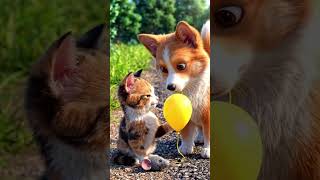 The Puppy Knew Exactly What The Kitten Needed🥺 #viralvideo #viralshort #kidscontent #kidscartoon2026