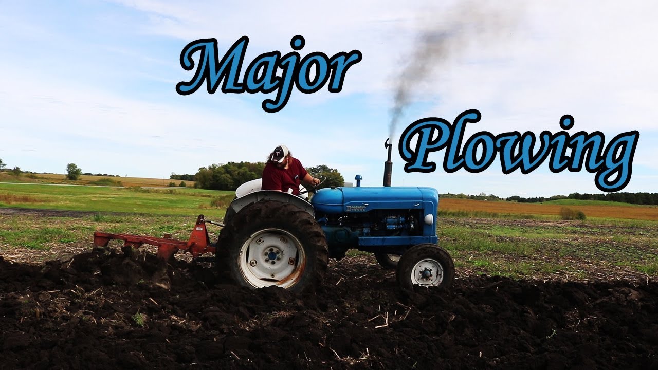 Fordson Major plowing with a 3 Bottom plow YouTube