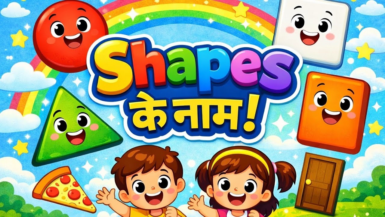 Shapes के नाम | Circle, Square, Triangle | Kids Learning Video | Shape Names for Children