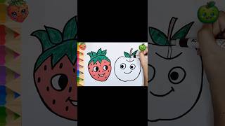 Strawberry and apple's funny faces