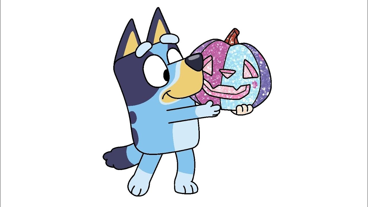 Bluey Pumpkin Glitter Art 🎃 Bluey lets play 🌈 Bluey Art for Kids 🐶 