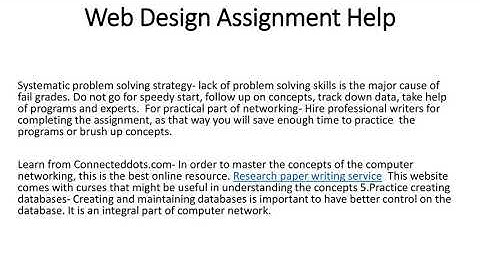 Web Design Assignment Help