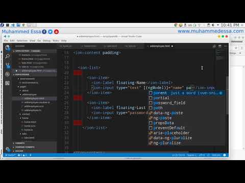 50   Ionic 3 add employee page